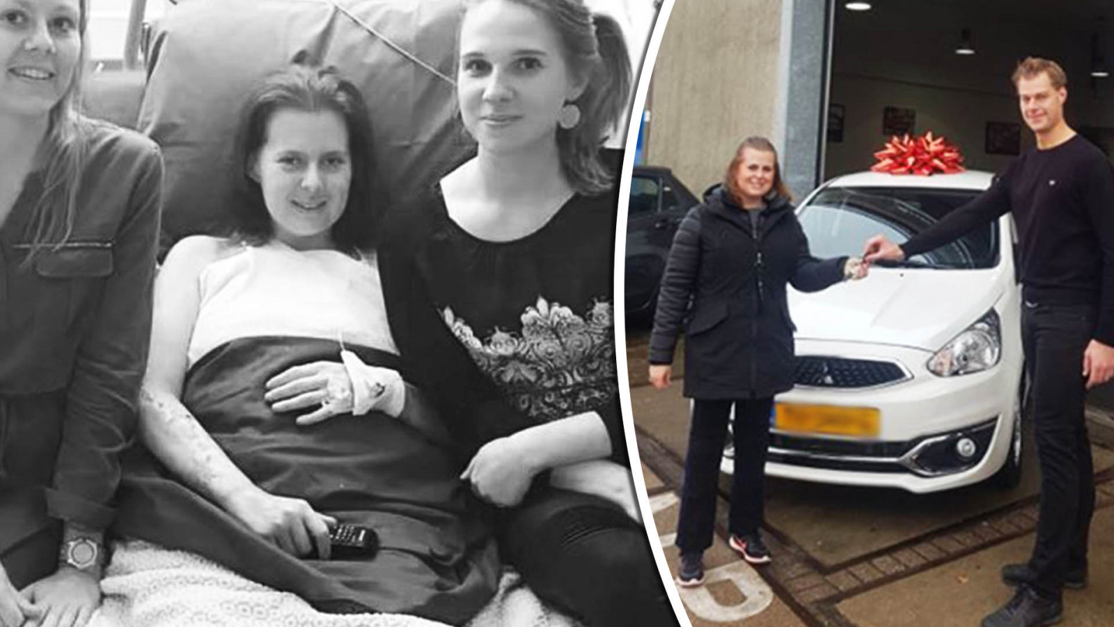Links is een oude foto, rechts is Liza's nieuwe auto! NH Nieuws