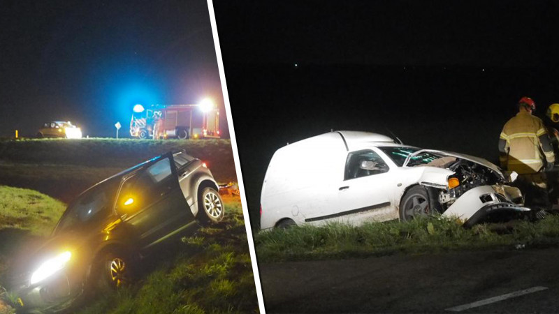 Veel schade bij fikse botsing tussen auto en bestelbusje in Slootdorp. Veel schade bij fikse botsing tussen auto en bestelbusje in Slootdorp.