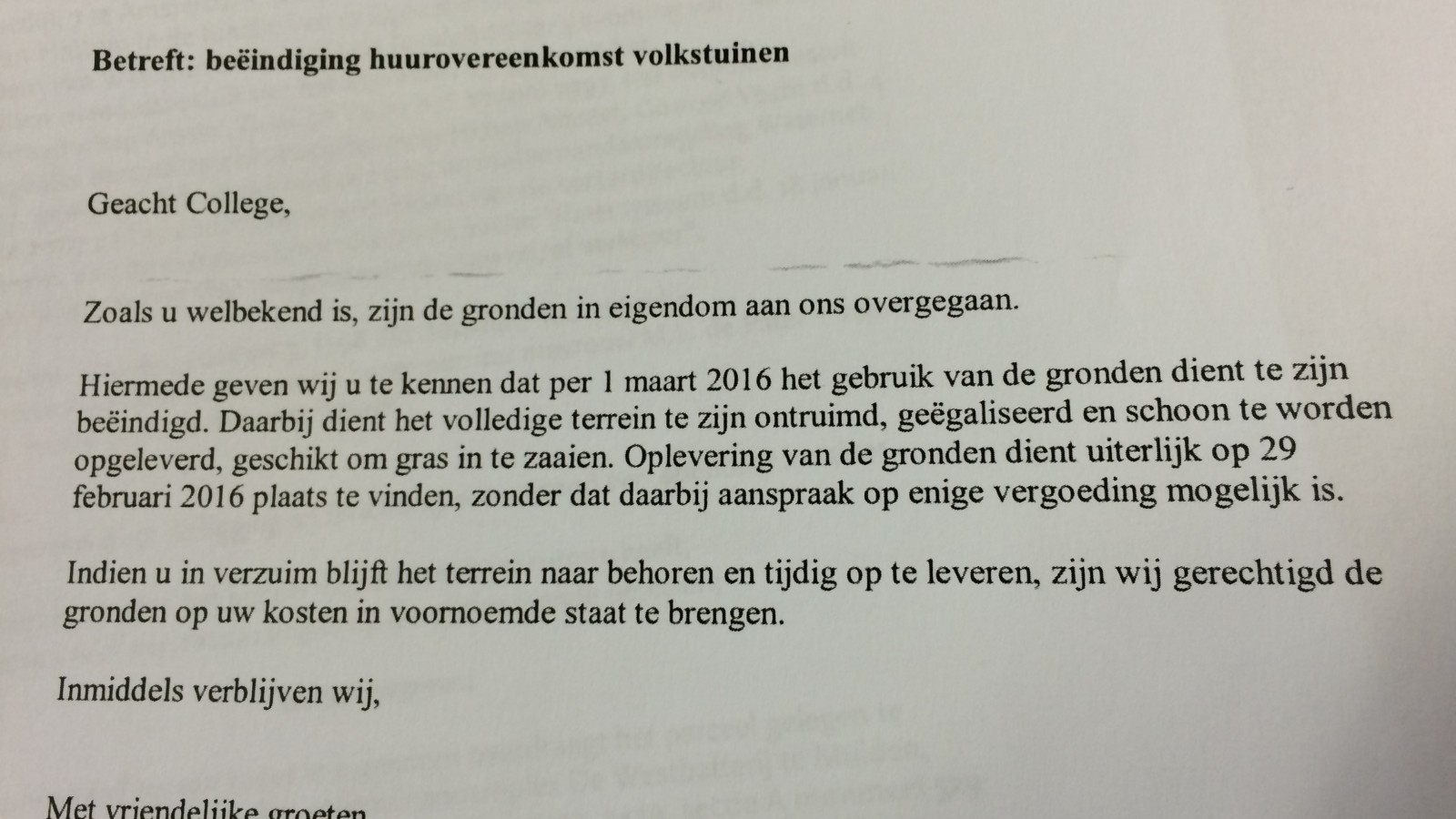 KNSF Vastgoed zegt de huur op