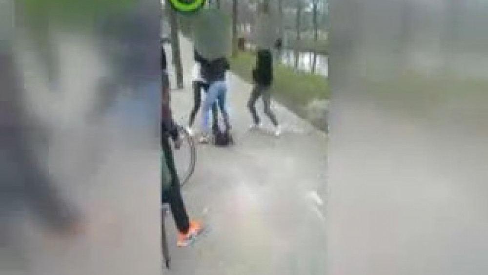 Video: Tienermeisje wordt tegen hoofd getrapt tijdens vechtpartij ..., image size:1000x563