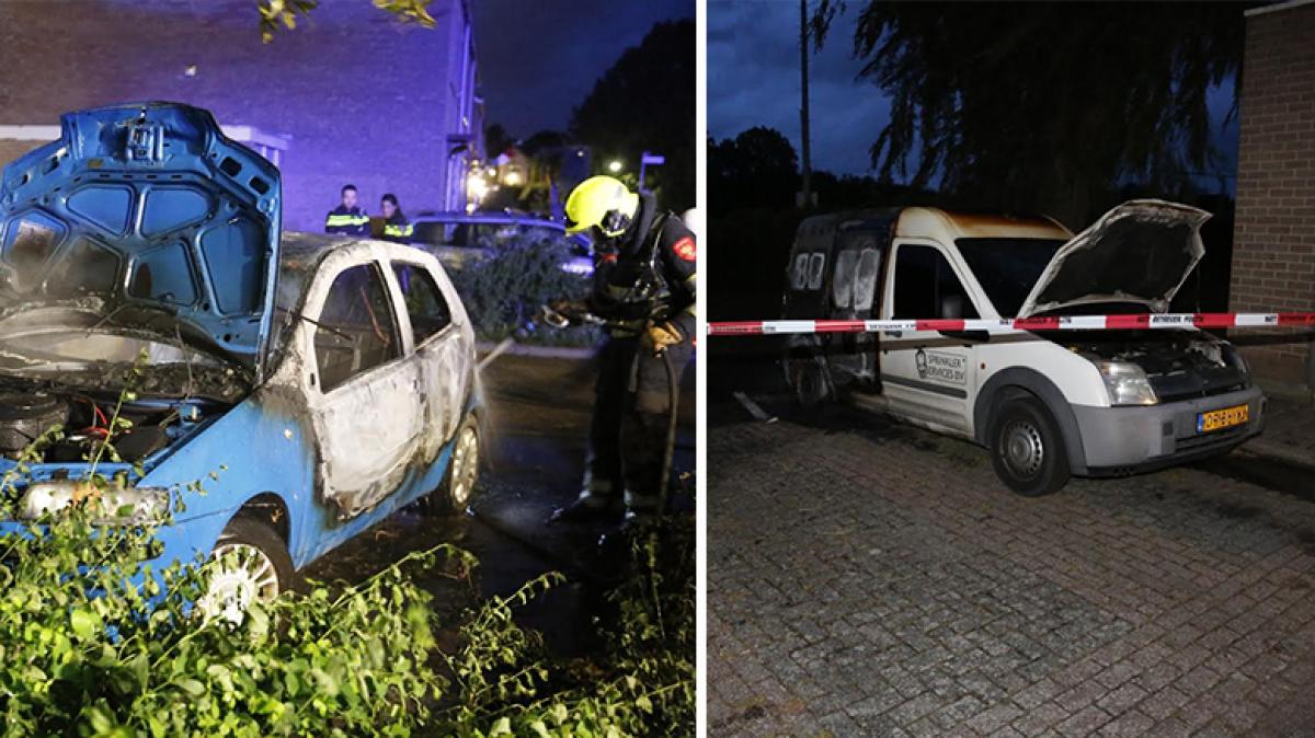 Auto's in vlammen op in Ursem, politie gaat uit van brandstichting