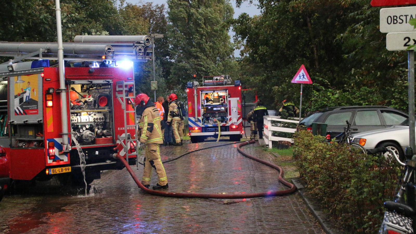 Blikseminslag in een woning in Zuiderwoude