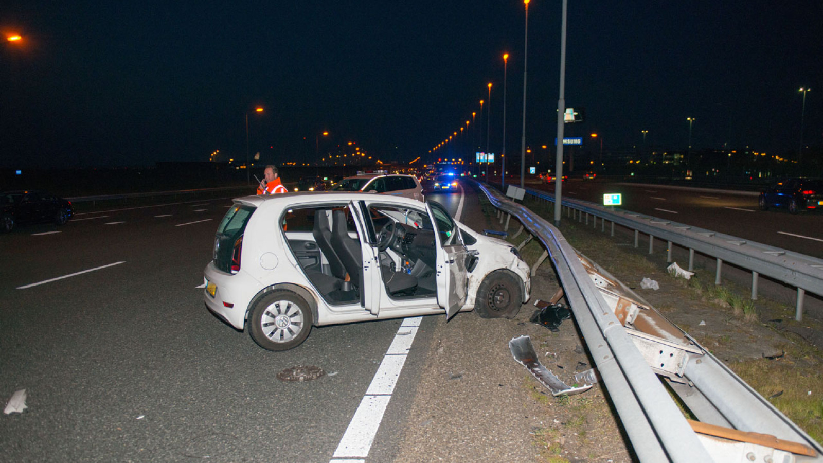 Auto ongeluk bij Schiphol