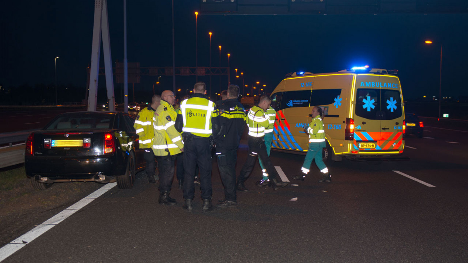 Auto ongeluk bij Schiphol