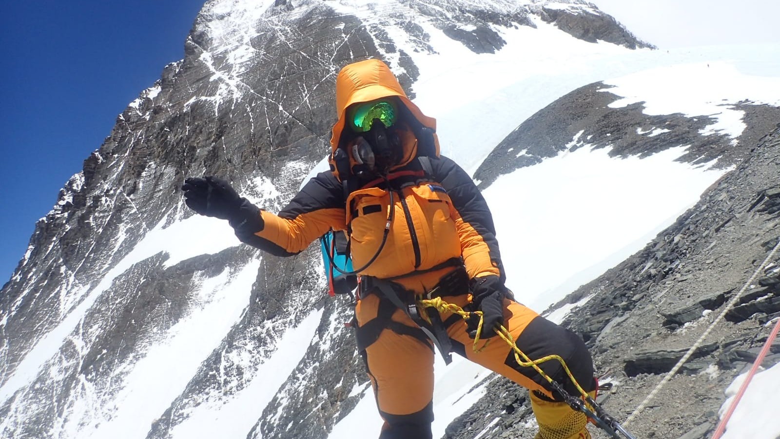 Daphne de Jong tijdens haar klim naar de top van de Mount Everest