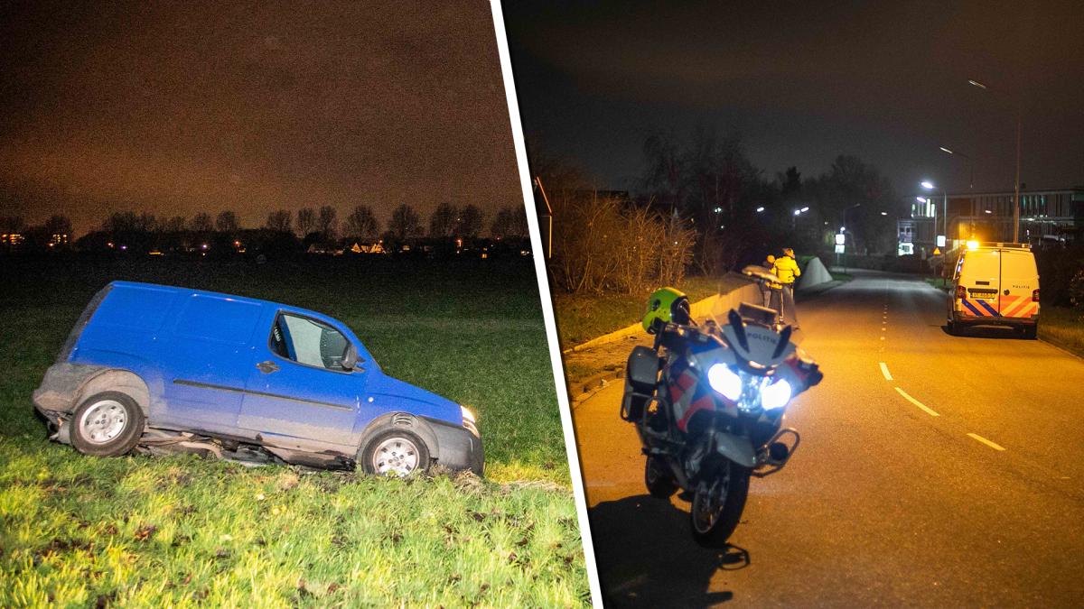 Bestelbus met inbrekers crasht tijdens ontsnappingspoging in Cruquius