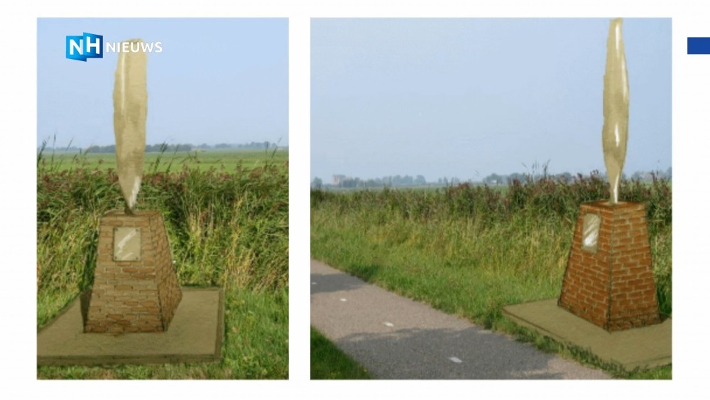 Het ontwerp van het monument in Muiden