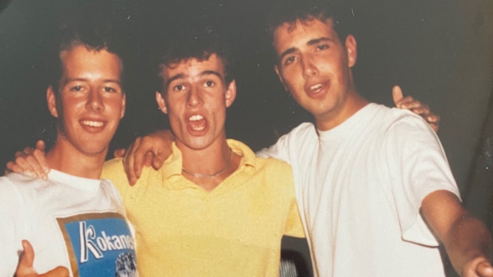 Tijdens de feestweek. vlnr: neef Peter,  John (van de slager) en Richard 