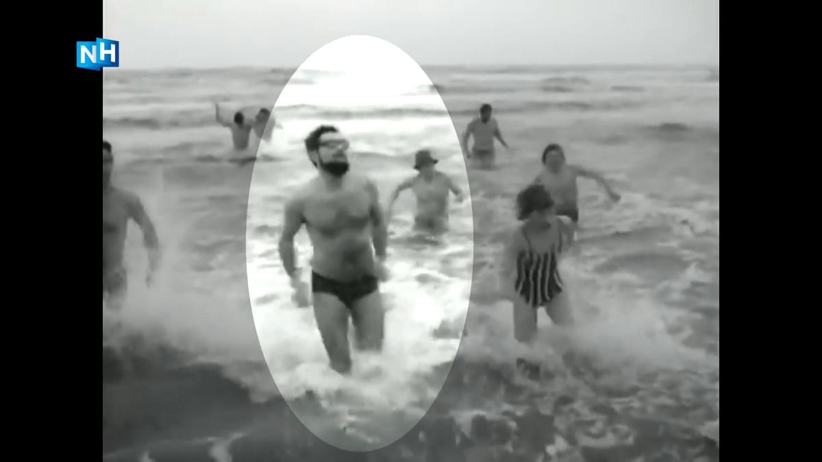 Ok van Batenburg was de eerste Nieuwjaarsduiker in Zandvoort: 