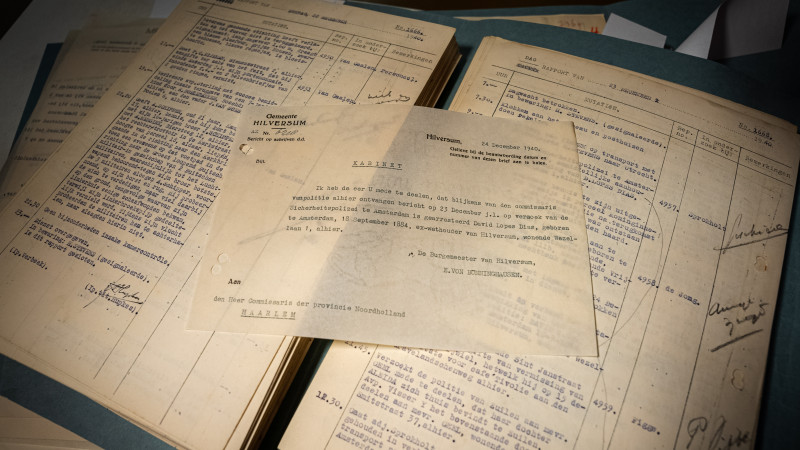 Een document waar NSB-burgemeester Von Bönninghausen aangeeft dat wethouder David Lopes Dias is gearresteerd.