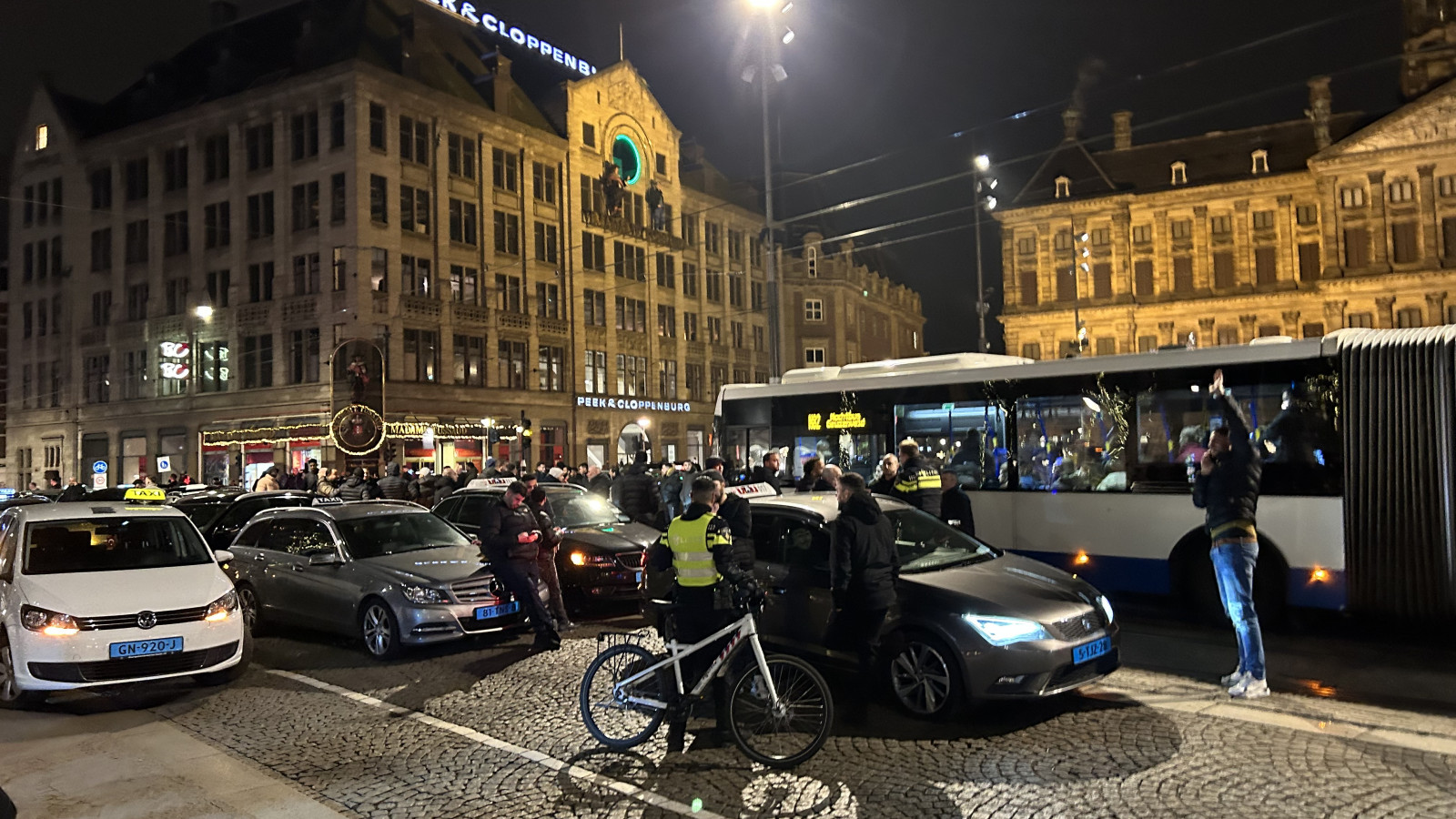Grote taxidemonstratie in centrum