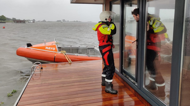 De vakantiehuisjes gingen varen