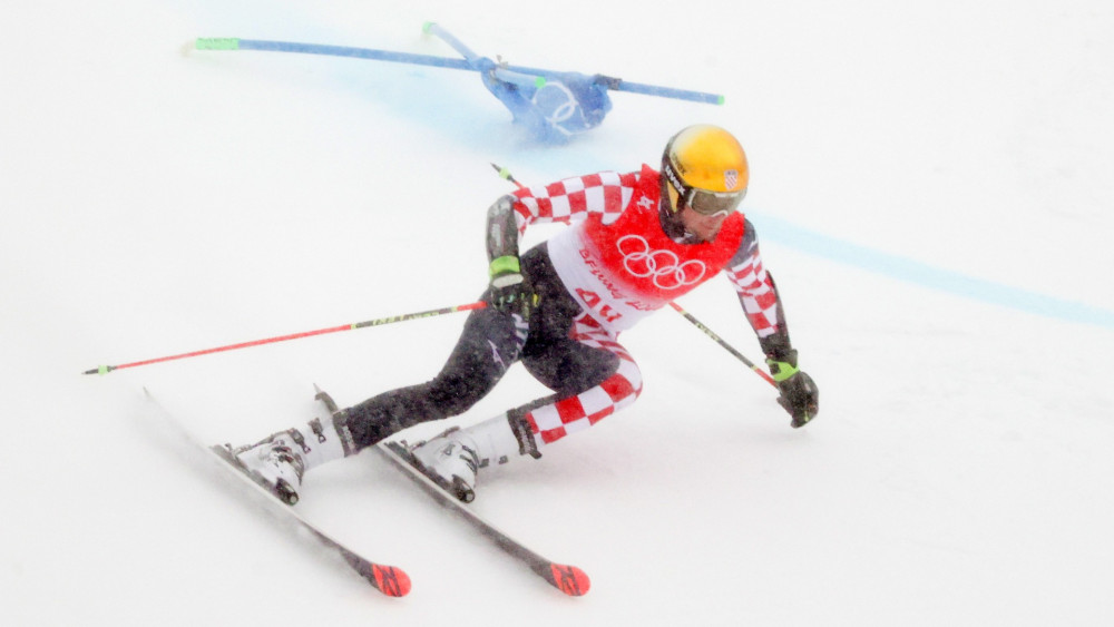 Maarten Meiners in actie tijdens de Olympische winterspelen 2022