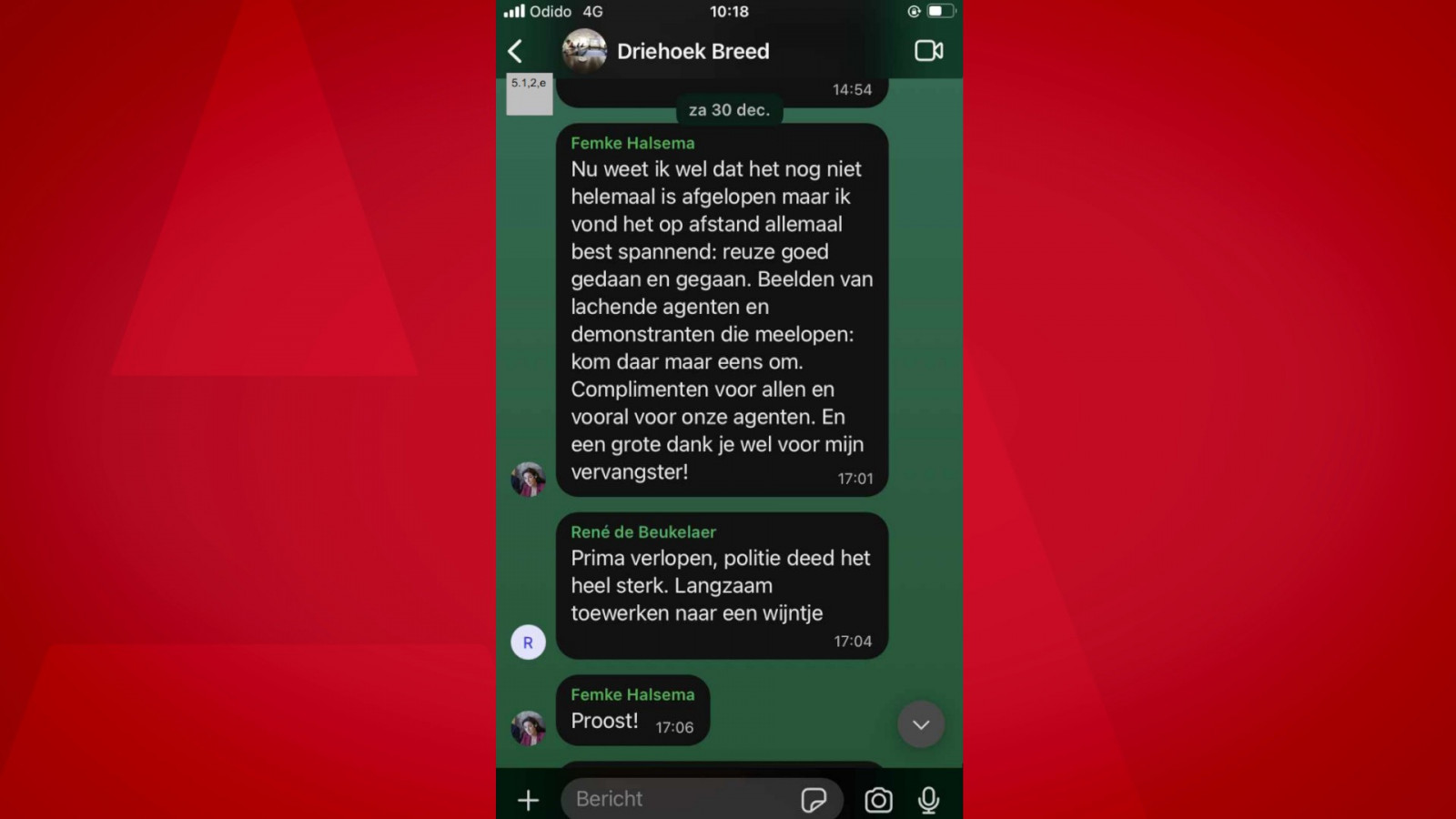 Tevredenheid in WhatsApp-driehoekgroep