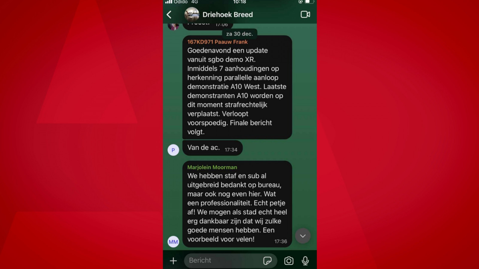 Tevredenheid in WhatsApp-driehoekgroep