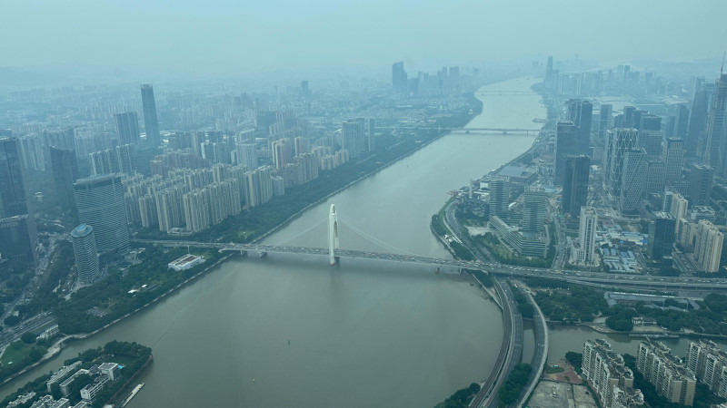 Uitzicht vanuit Canton Tower in Guangzhou