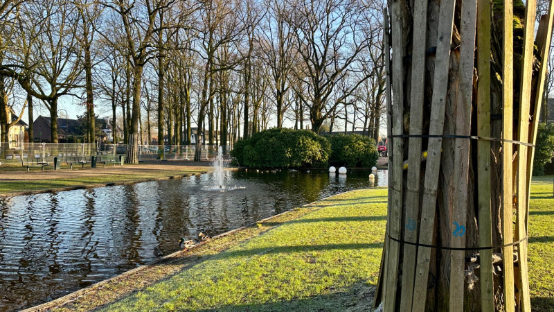 Verbouwing Larense spiegelvijver begonnen