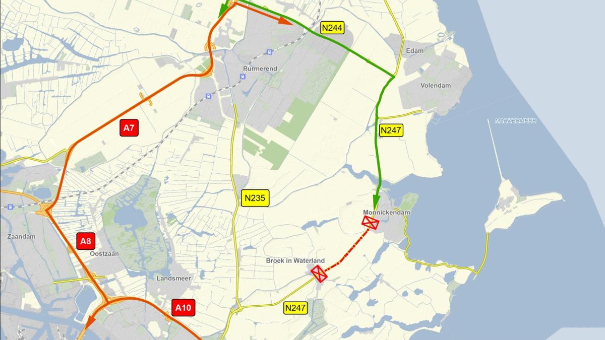 N247 weer op slot dit weekend, ook bussen moeten omrijden