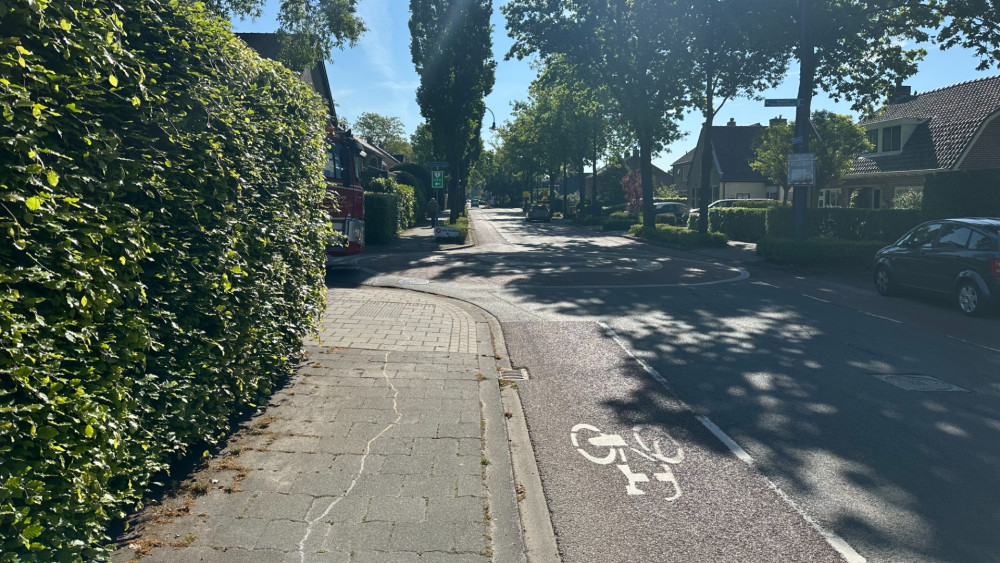 Laarderweg in Eemnes met alle zijstraten, die nu nog voorrang hebben