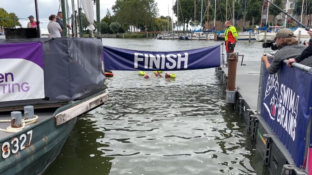 Tientallen zwemmers trotseren het IJsselmeer voor hersenonderzoek: 