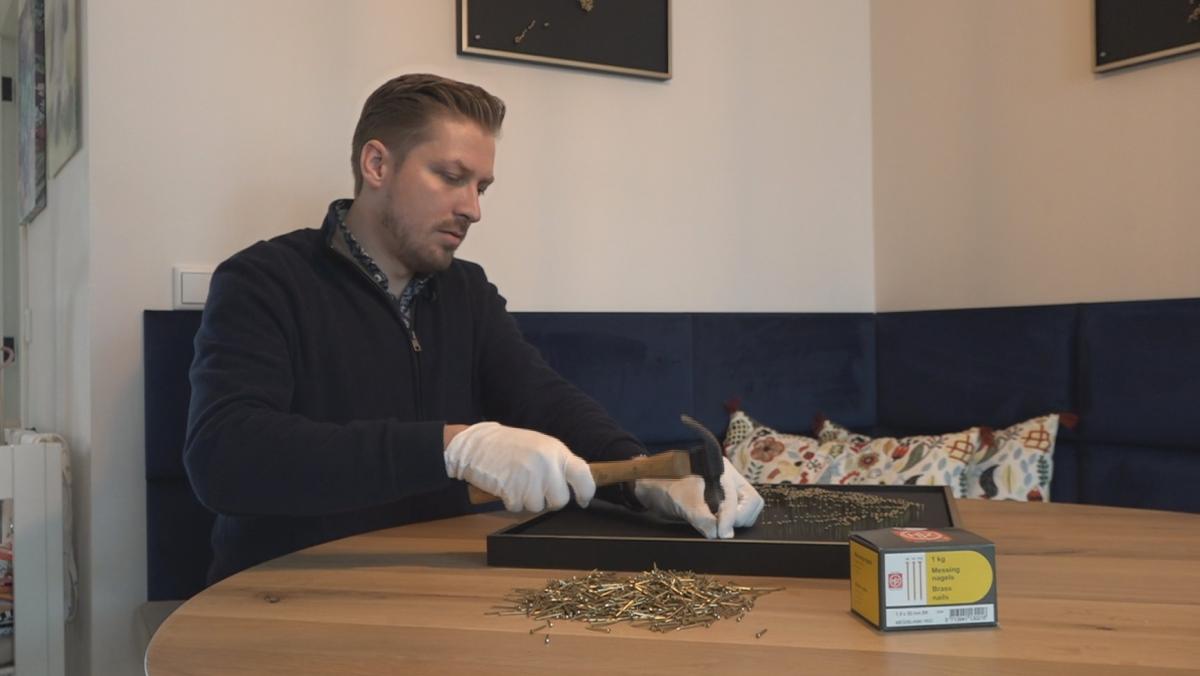 Tijs maakt bijzondere kunst met spijkers: 