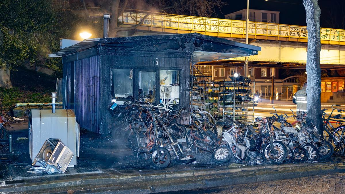 Bloemenstal beschadigd bij brand Linnaeusstraat