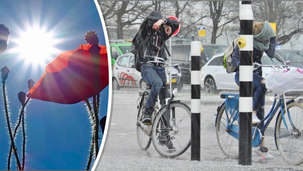 Zonnige zachte dag, maar hagel en natte sneeuw onderweg