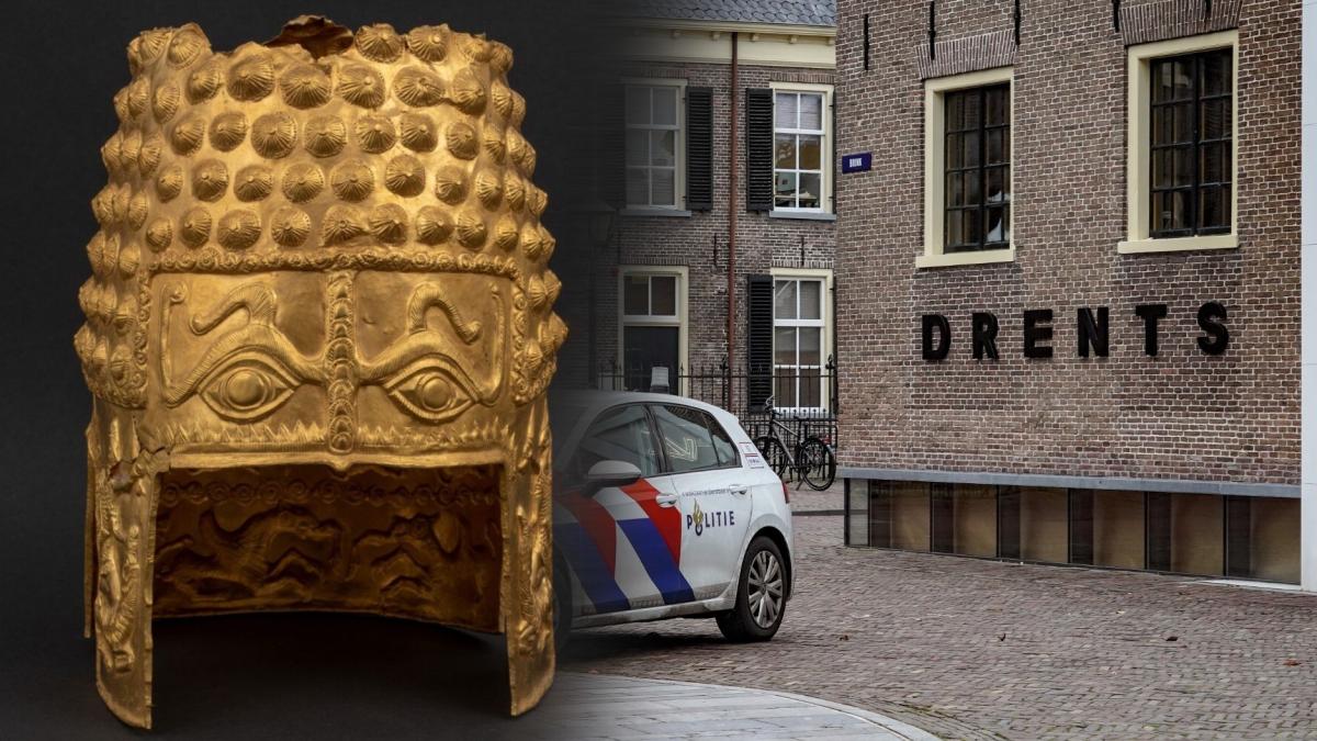 Geroofde gouden helm uit Drents Museum terecht