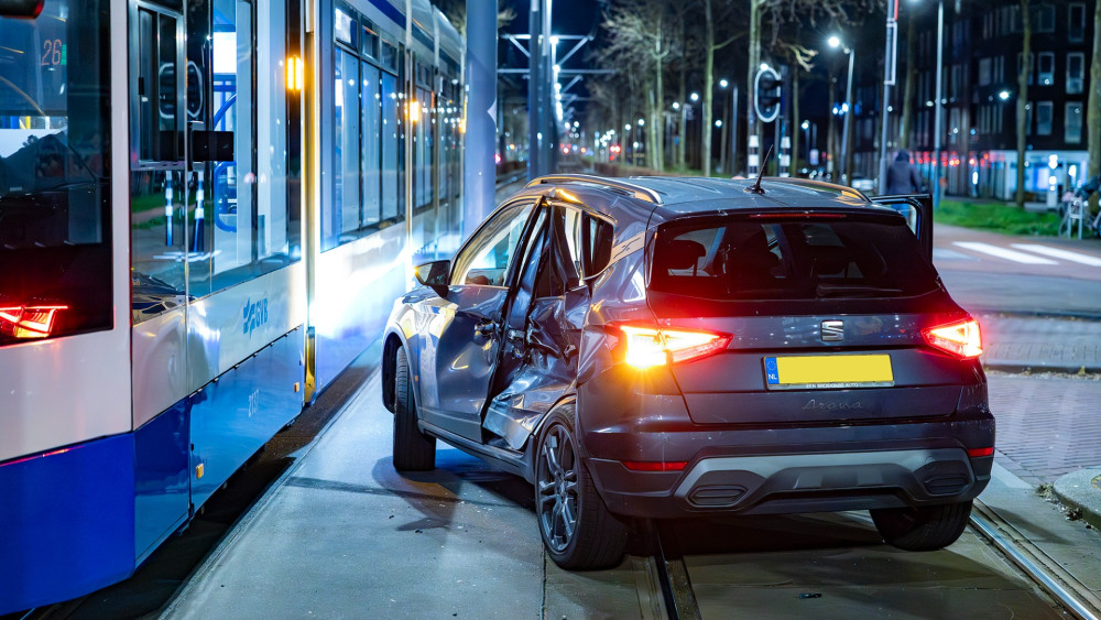 Collision between tram and car in IJburg, driver slightly injured
