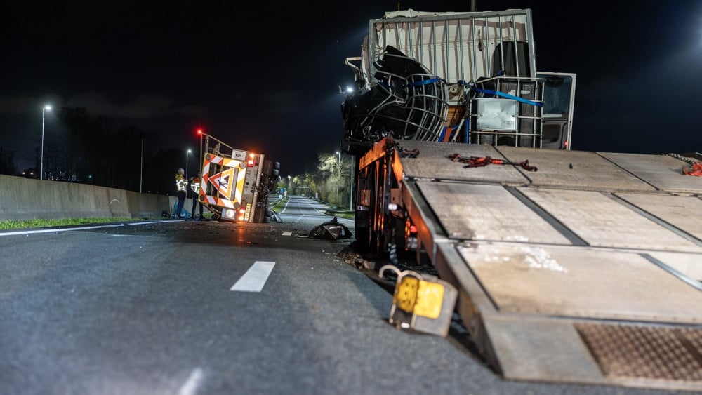 Loader launches off truck, driver miraculously unharmed