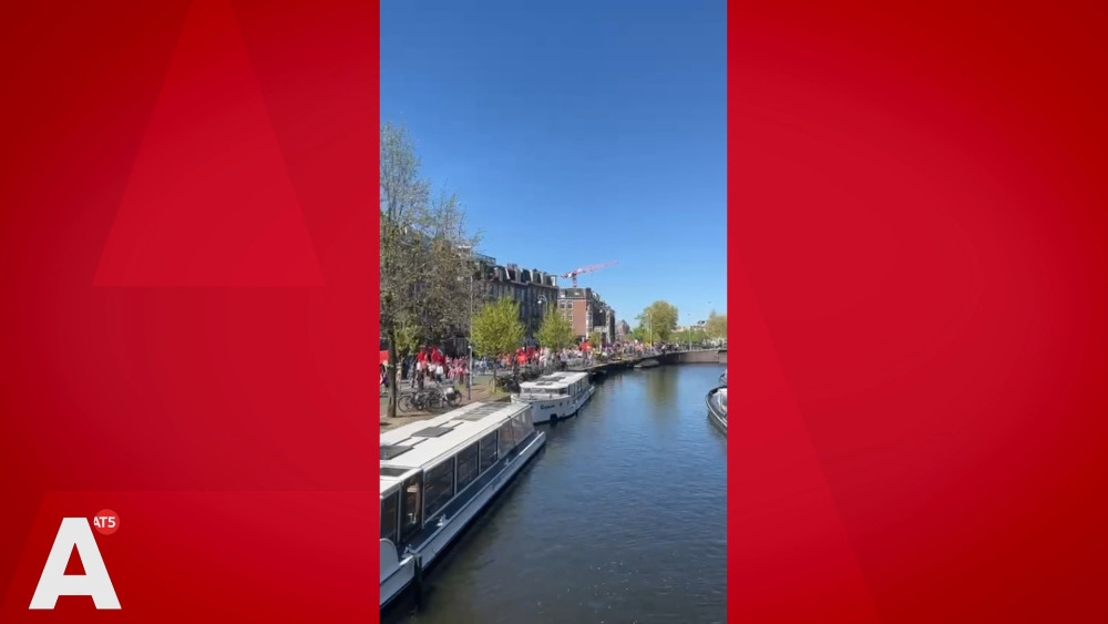 Protest march in Amsterdam on Labour Day