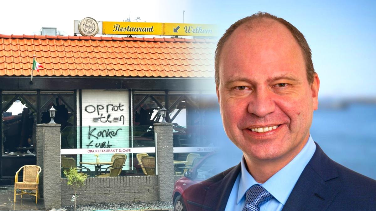 Burgemeester geschokt door brand en racistische leuzen bij restaurant Wijdenes: 