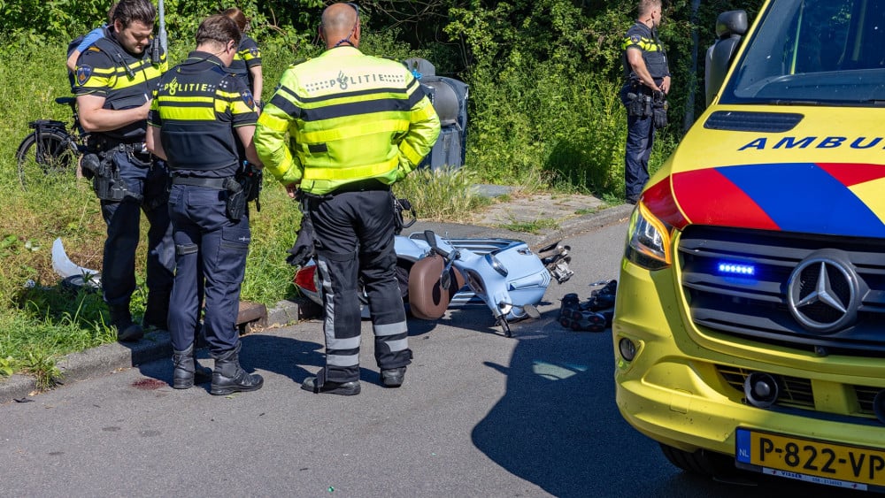 Minor on moped seriously injured after collision with car