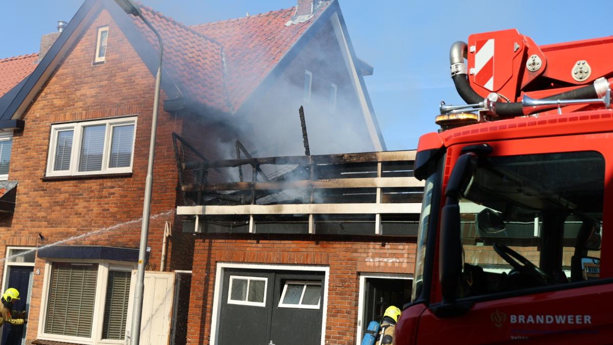 Brand op dakterras Santpoort-Noord