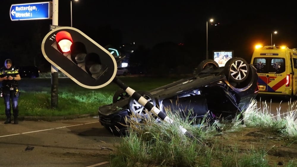 Car lands on its roof near A10 West, two injured