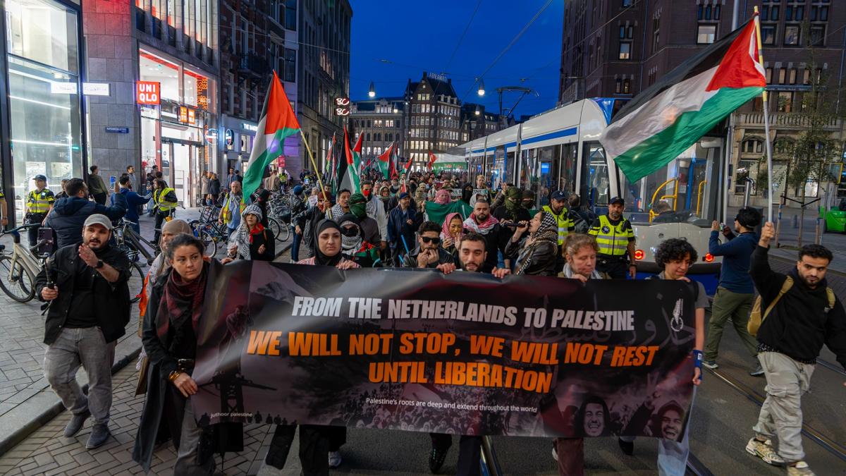 Pro-Palestijnse protesten in Amsterdam