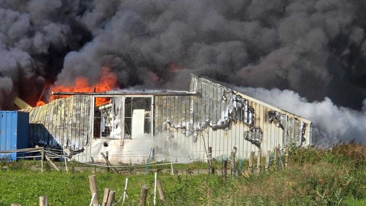 Enorme zwarte rookwolken bij grote brand in loods Aalsmeer