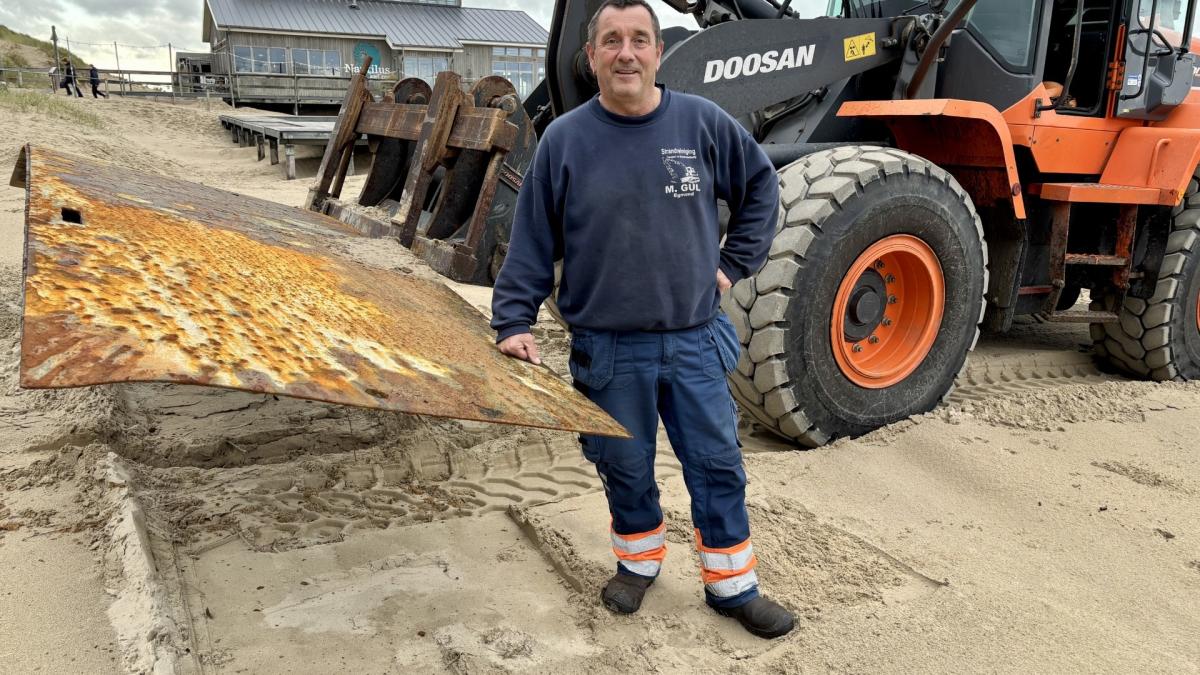 Strand Egmond zet zich schrap voor storm: 