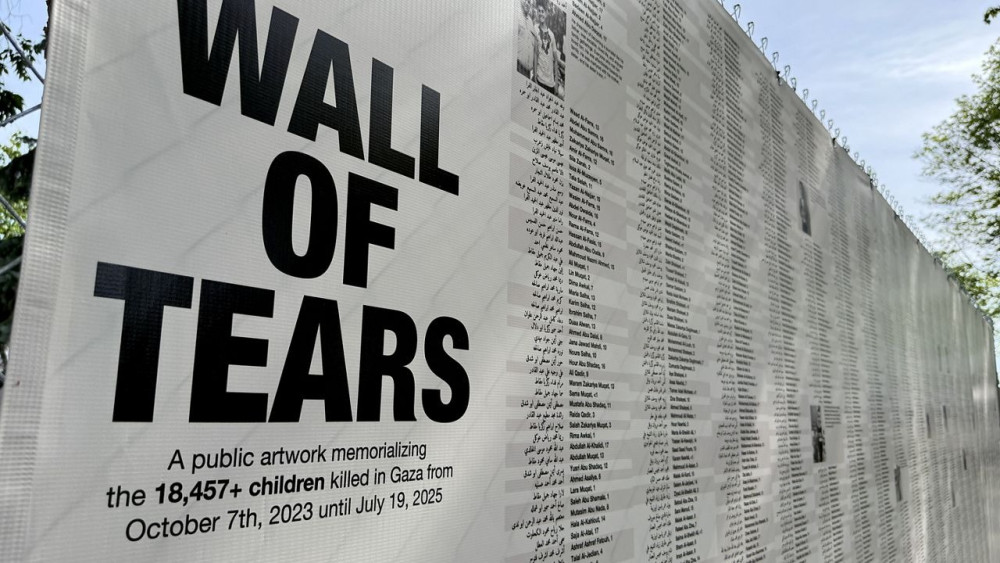 Artwork featuring names of children killed in Gaza to be displayed at Oosterpark starting Sunday