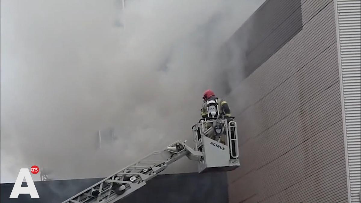 Veel rook bij brand cacaobedrijf in Westelijk Havengebied in Amsterdam